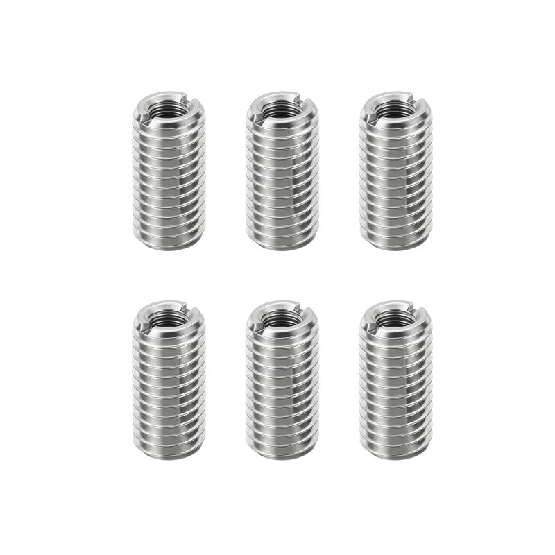HiPicco 6 Pcs Thread Adapter Sleeve Reducing Nut  M14 x 2 Male to M8 x 1.25 Female Thread Stainless Steel Repair Insert Nut Screw 18mm Length Reducer Conversion Fastener - Image 1